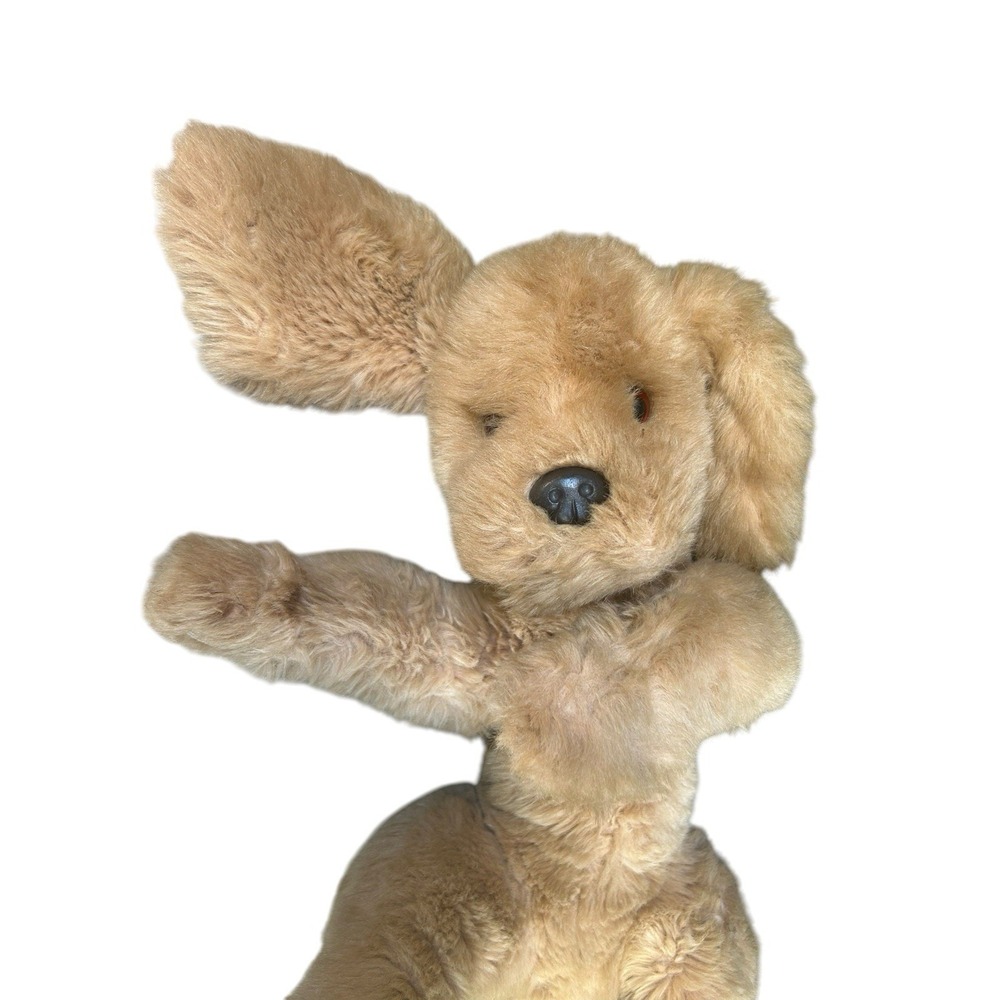 Gund 1985 Muttsy Plush Dog Puppy 19" Tan Floppy Suede Paws Vtg Stuffed Animal